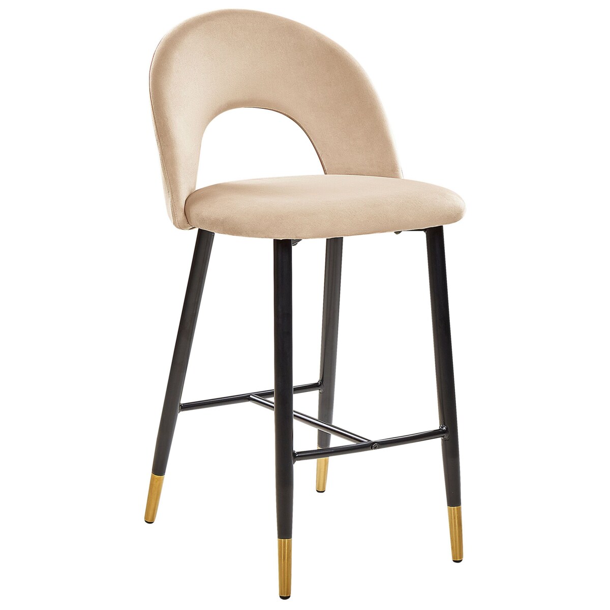 Zestaw 2 krzeseł barowych FALTON Welur Beżowy