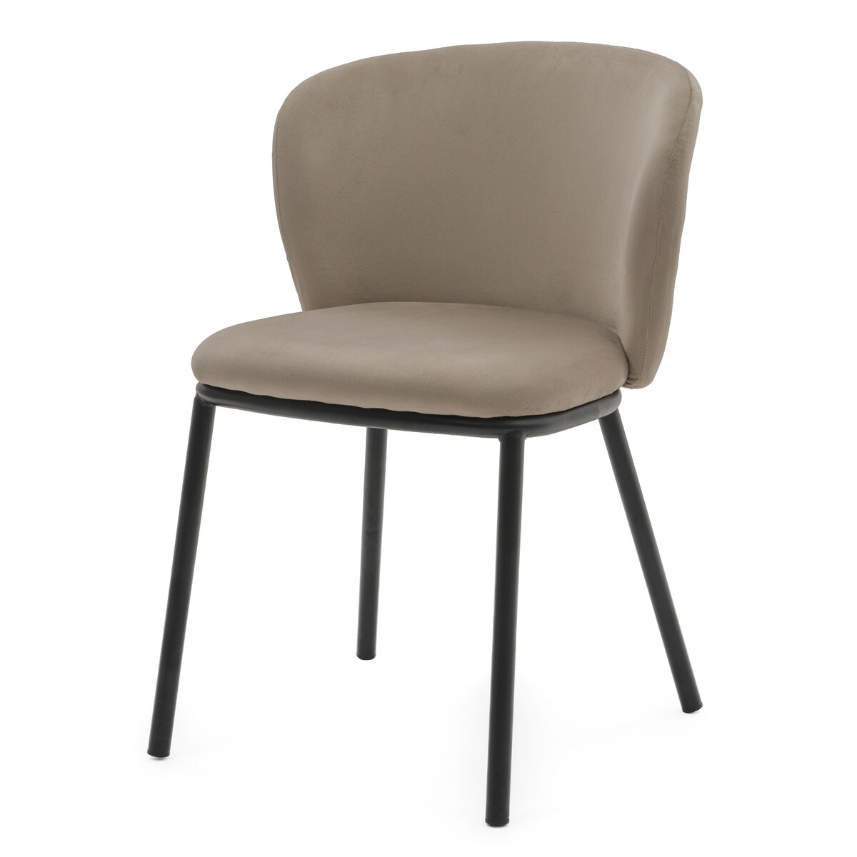 KRZESŁO TAPICEROWANE WELUROWE DO SALONU JADALNI GLAMOUR CIEMNOBEŻOWE BARI