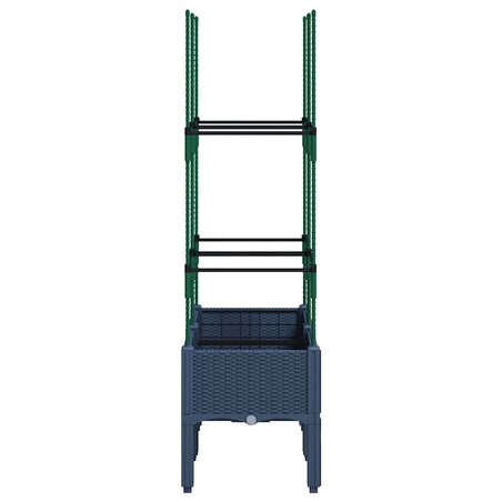 vidaXL Donica ogrodowa z kratką, niebieskoszara, 80x40x142,5 cm, PP