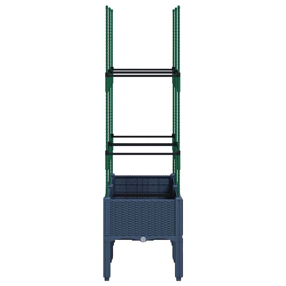 vidaXL Donica ogrodowa z kratką, niebieskoszara, 80x40x142,5 cm, PP