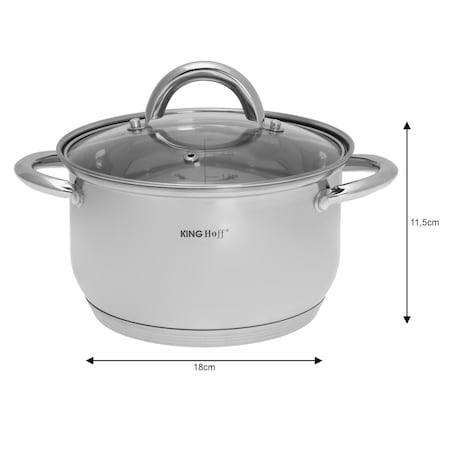 Zestaw garnków stalowych na indukcję 6 ele. 2.9/3.9/6.6L garnki KINGHOFF Silver