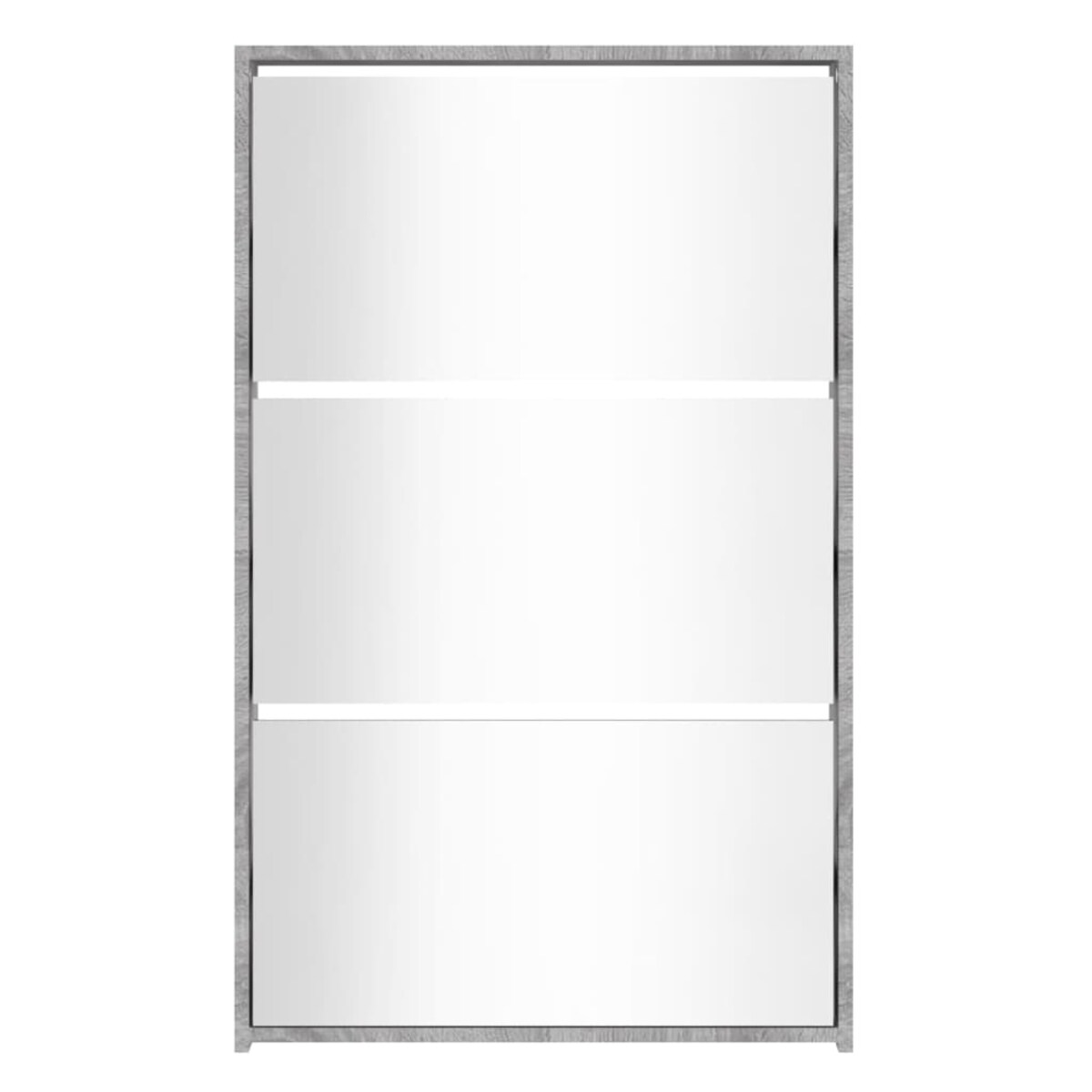 vidaXL Szafka na buty, lustro i 3 szuflady, szary dąb, 63x17x102,5 cm