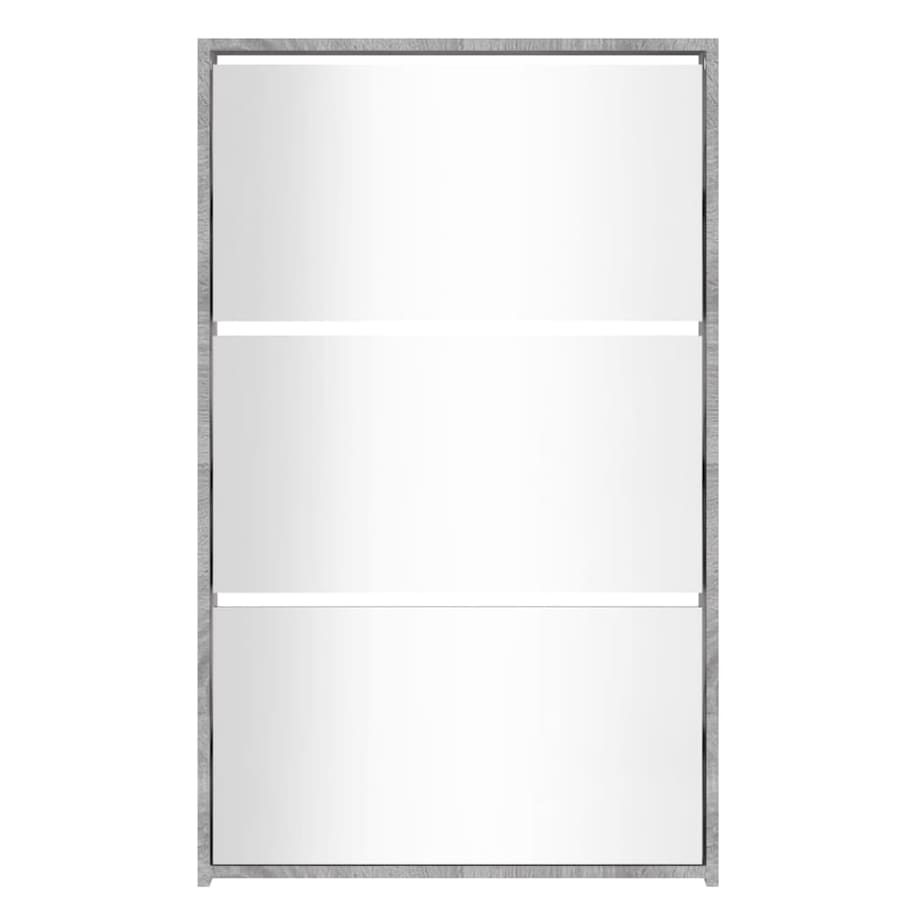 vidaXL Szafka na buty, lustro i 3 szuflady, szary dąb, 63x17x102,5 cm