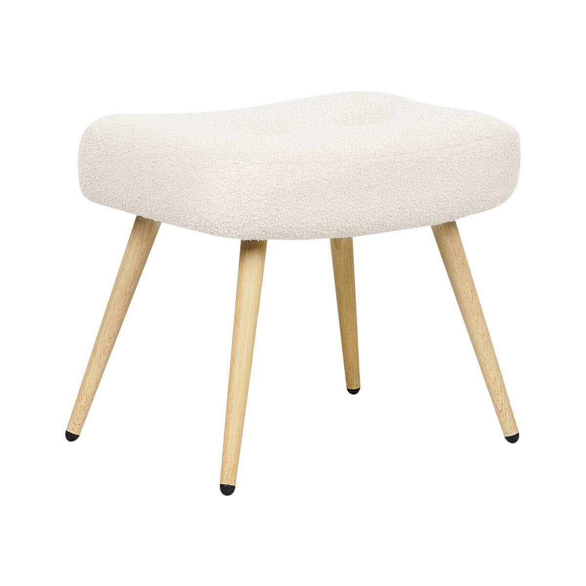 Fotel z podnóżkiem boucle złamana biel VEJLE