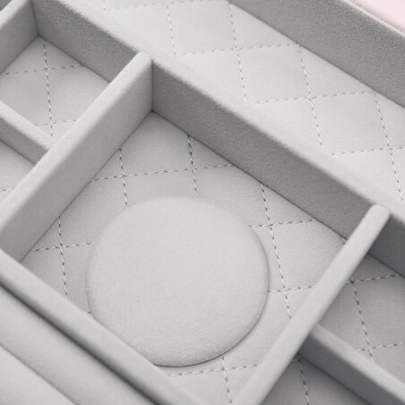 Szkatułka na biżuterię Loves Luxury jasnoróżowa z pokrywką i lusterkiem