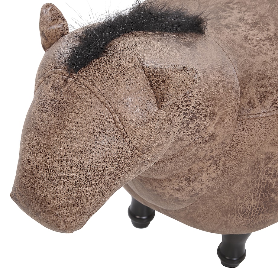 Pufa zwierzak HORSE Ekoskóra Jasnobrązowy Koń