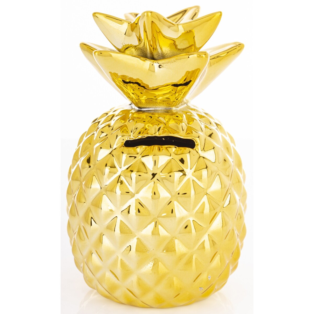 Skarbonka ceramiczna - 15x9x9 cm ANANAS złoty