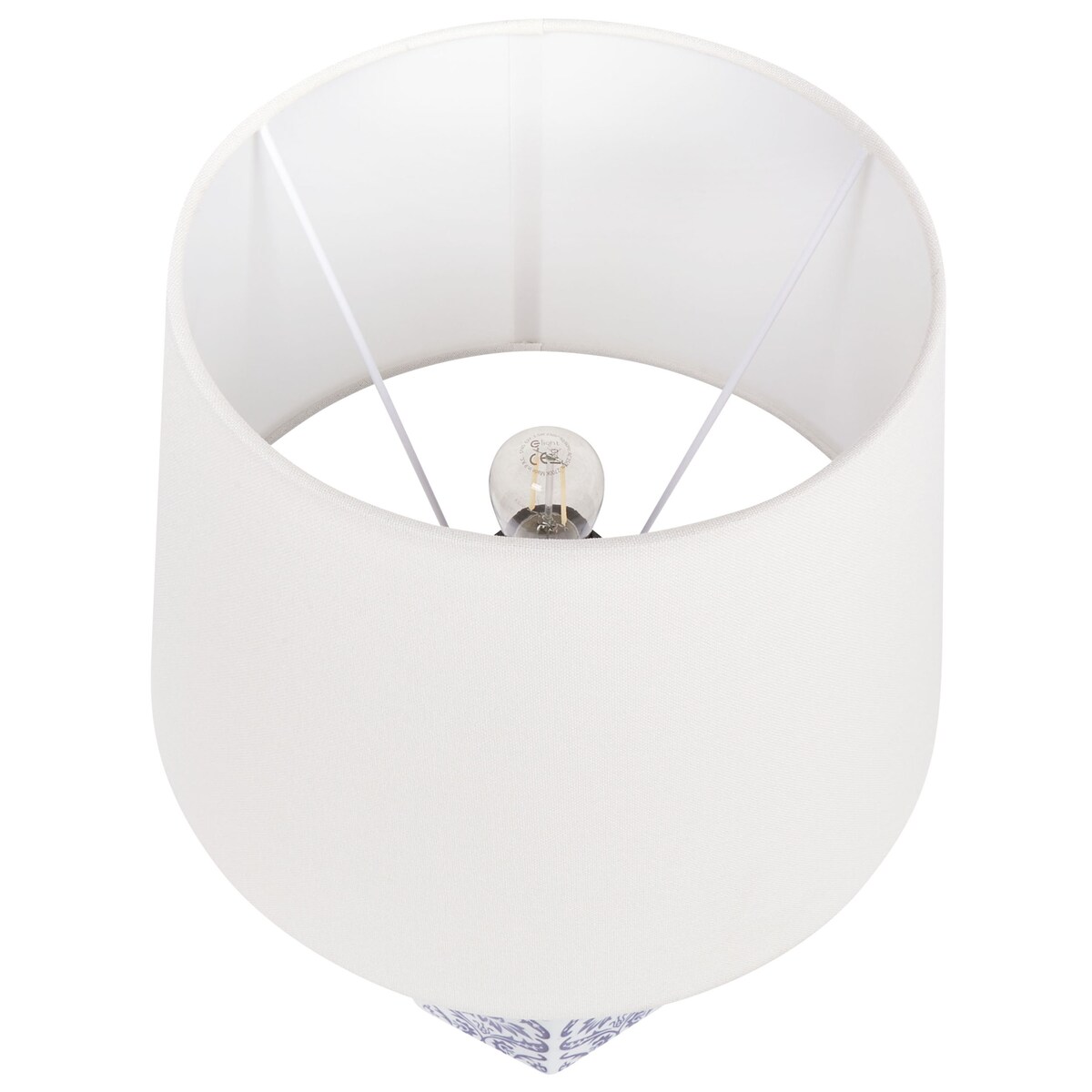 Lampa stołowa MARCELIN Porcelana Biały/ niebieski