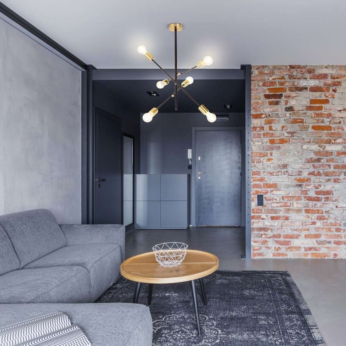 Industrialna LAMPA sufitowa LANNY 2104 Rabalux metalowa OPRAWA pręty molekuły sticks czarne złote