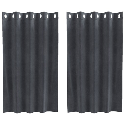 vidaXL Zasłony z zasłonami 2 pcs Jasnoszary 140 x 140 cm Aksamit