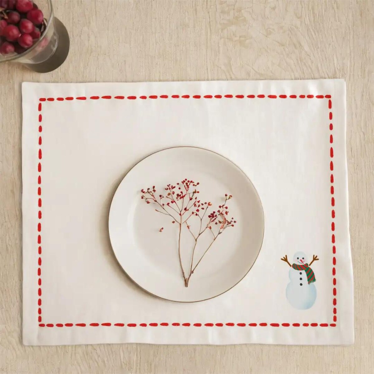 Podkładki świąteczne - Minimalistyczny bałwan