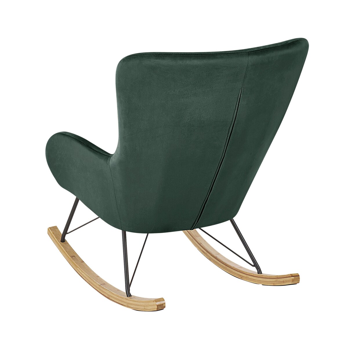 Fotel bujany welurowy zielony ELLAN