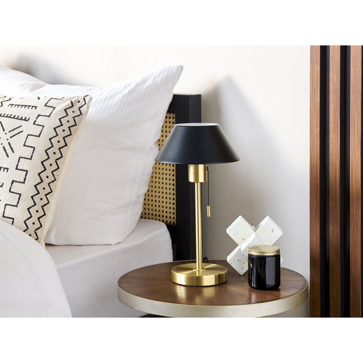 Lampa stołowa metalowa złota z czarnym CAPARO