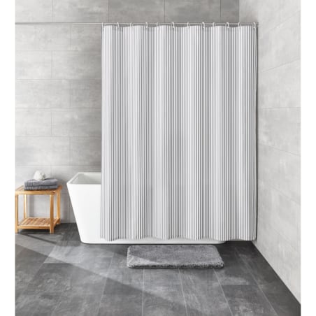 Kleine Wolke Sanna Tekstylna zasłona prysznicowa szara 180x200 cm Eco Care