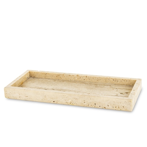 Taca dekoracyjna z trawertynu 30x13x3 cm VANTIERA small