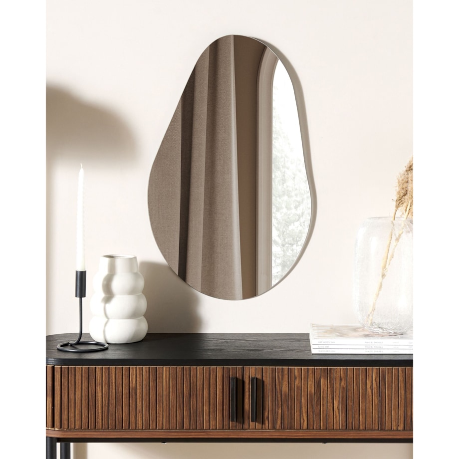 Lustro ścienne AUBAGNE 40 cm 65 cm Srebrny