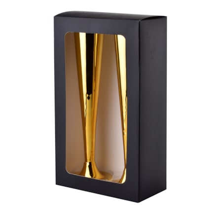 NAYRA GOLD Komplet 2 KIELISZKÓW DO SZAMPANA 200ml 5,5x7,2xh27,5cm