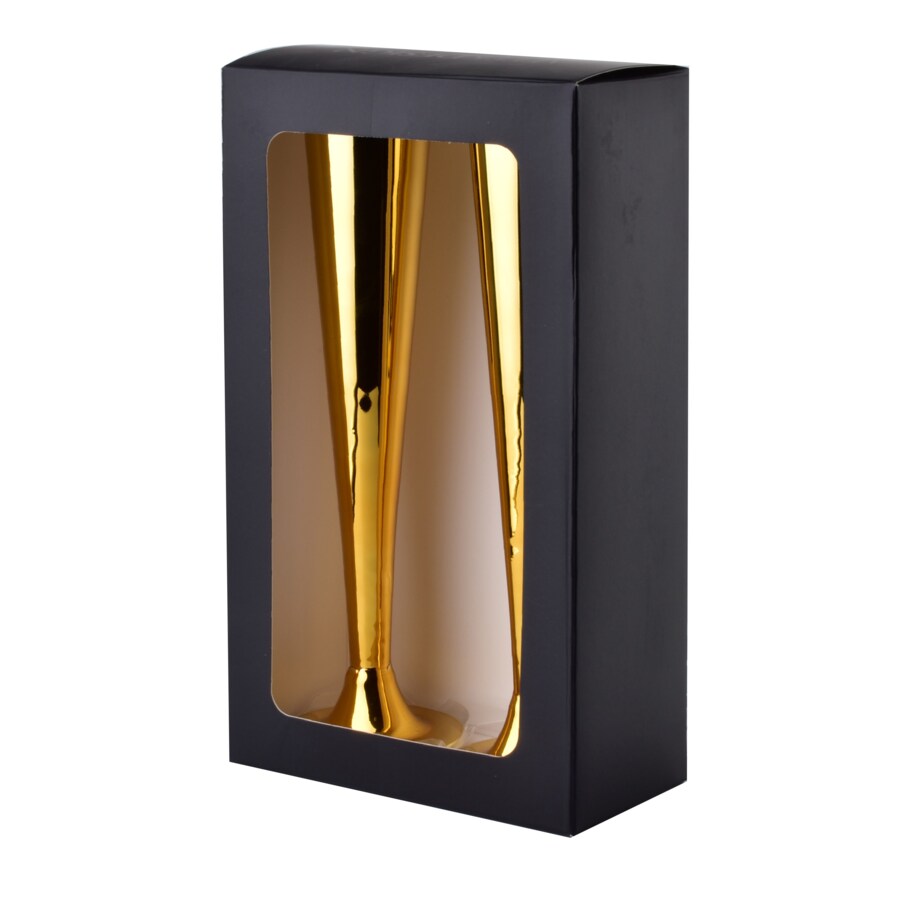 NAYRA GOLD Komplet 2 KIELISZKÓW DO SZAMPANA 200ml 5,5x7,2xh27,5cm