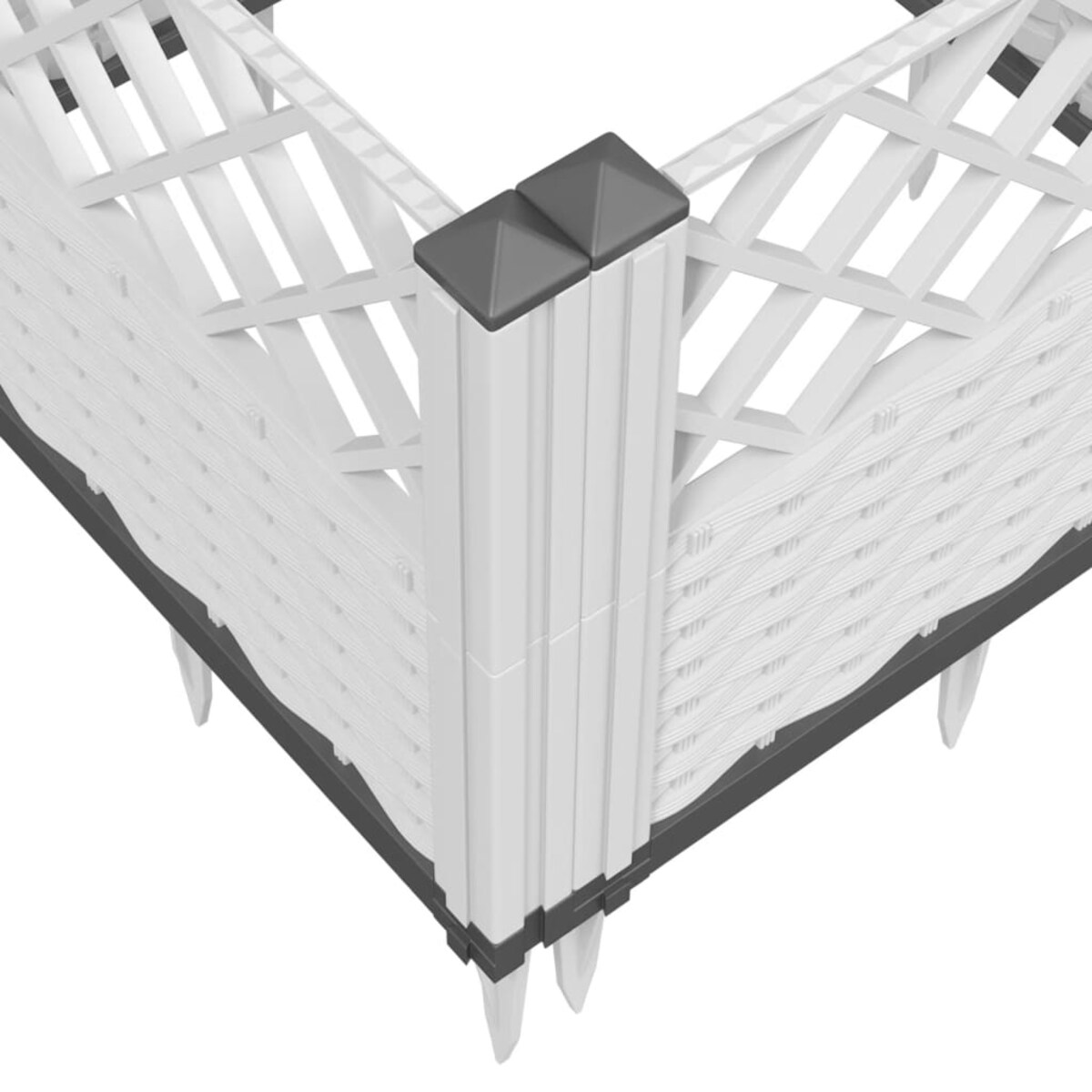 vidaXL Donica ogrodowa na kołkach, biała, 123,5x43,5x43,5 cm, PP