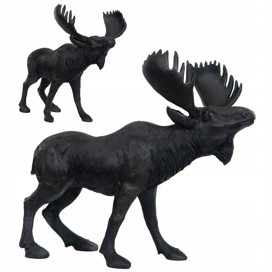 FIGURKA ŚWIĄTECZNA ŁOŚ na święta duża dekoracyjna 35cm czarna na stół