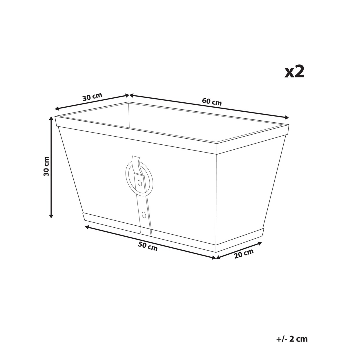 Zestaw 2 doniczek PORIA Kamień 60 cm Brązowy