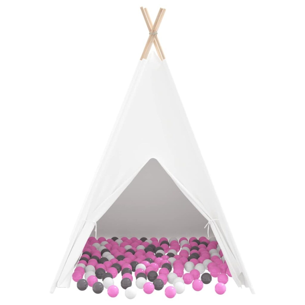 vidaXL Namiot Teepee Biały 120 x 120 x 150 cm Tkanina i Plastik