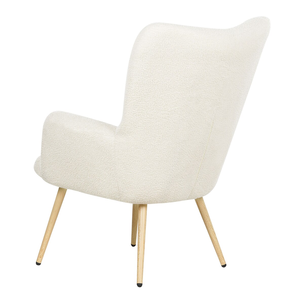 Fotel z podnóżkiem boucle złamana biel VEJLE