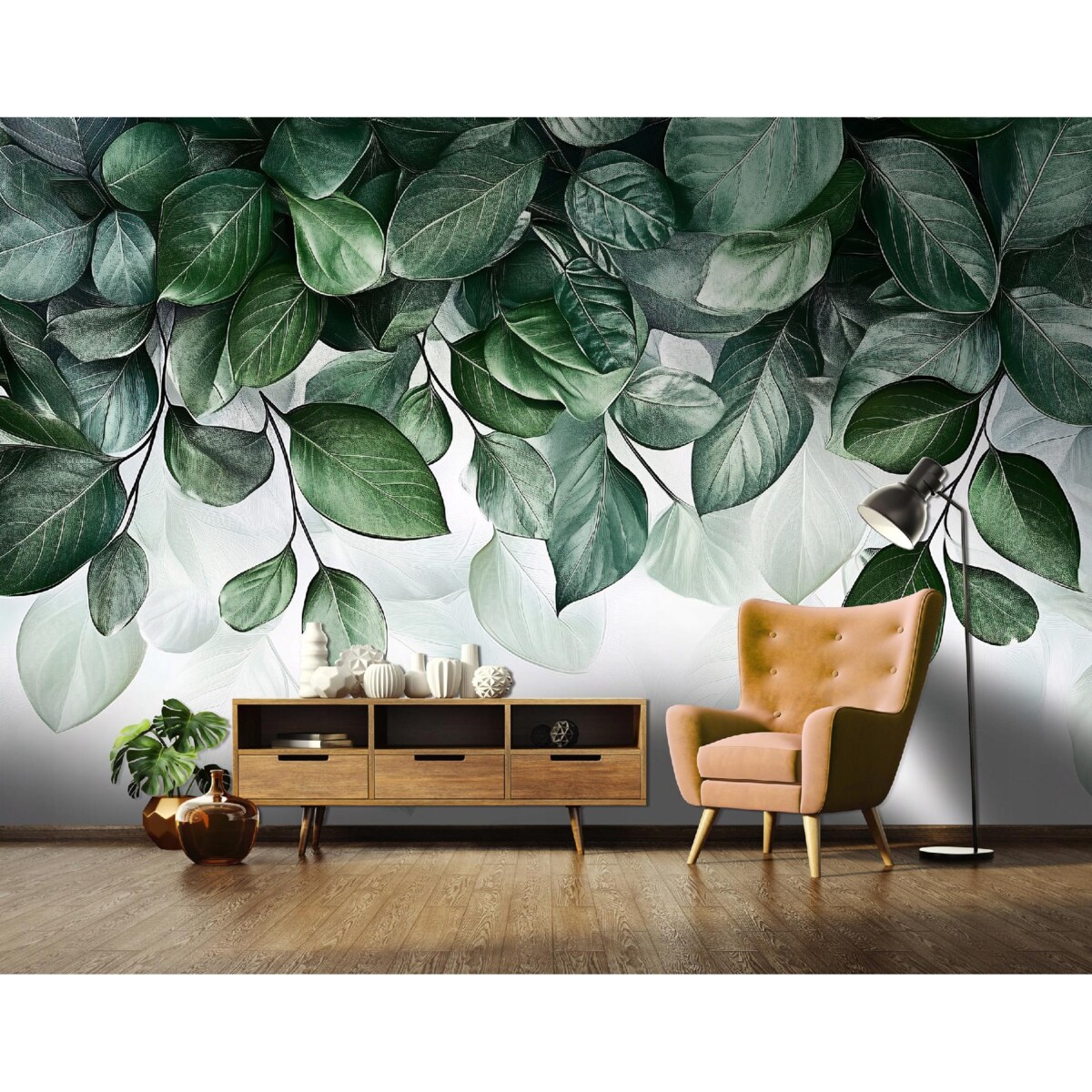 Fototapeta Do Sypialni Salonu Na Flizelinie Liście Natura Zielony 400x280