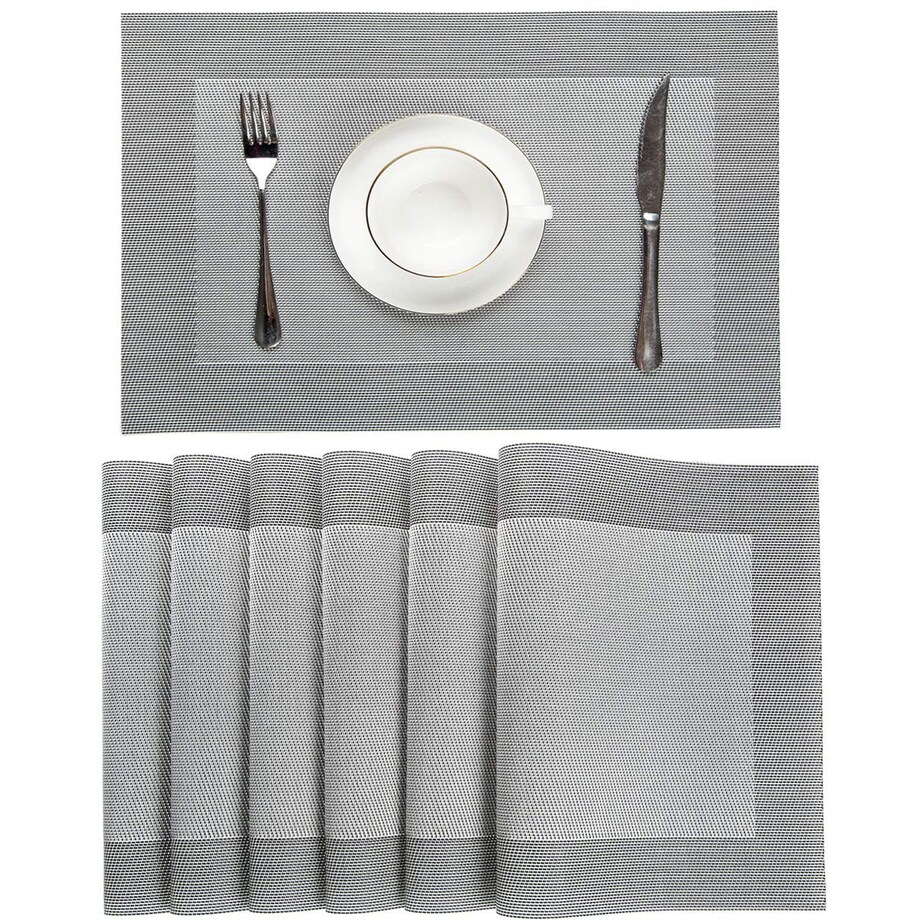 Srebrna Podkładka na Stół Blat pod Naczynia Talerze 35 x 35 latte Kwadratowa