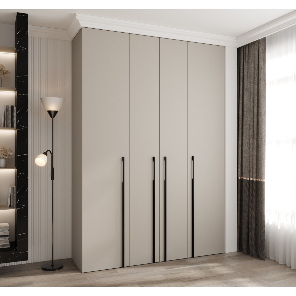 Szafa czterodrzwiowa Como 3 170 gł.50 kaszmir+czarny