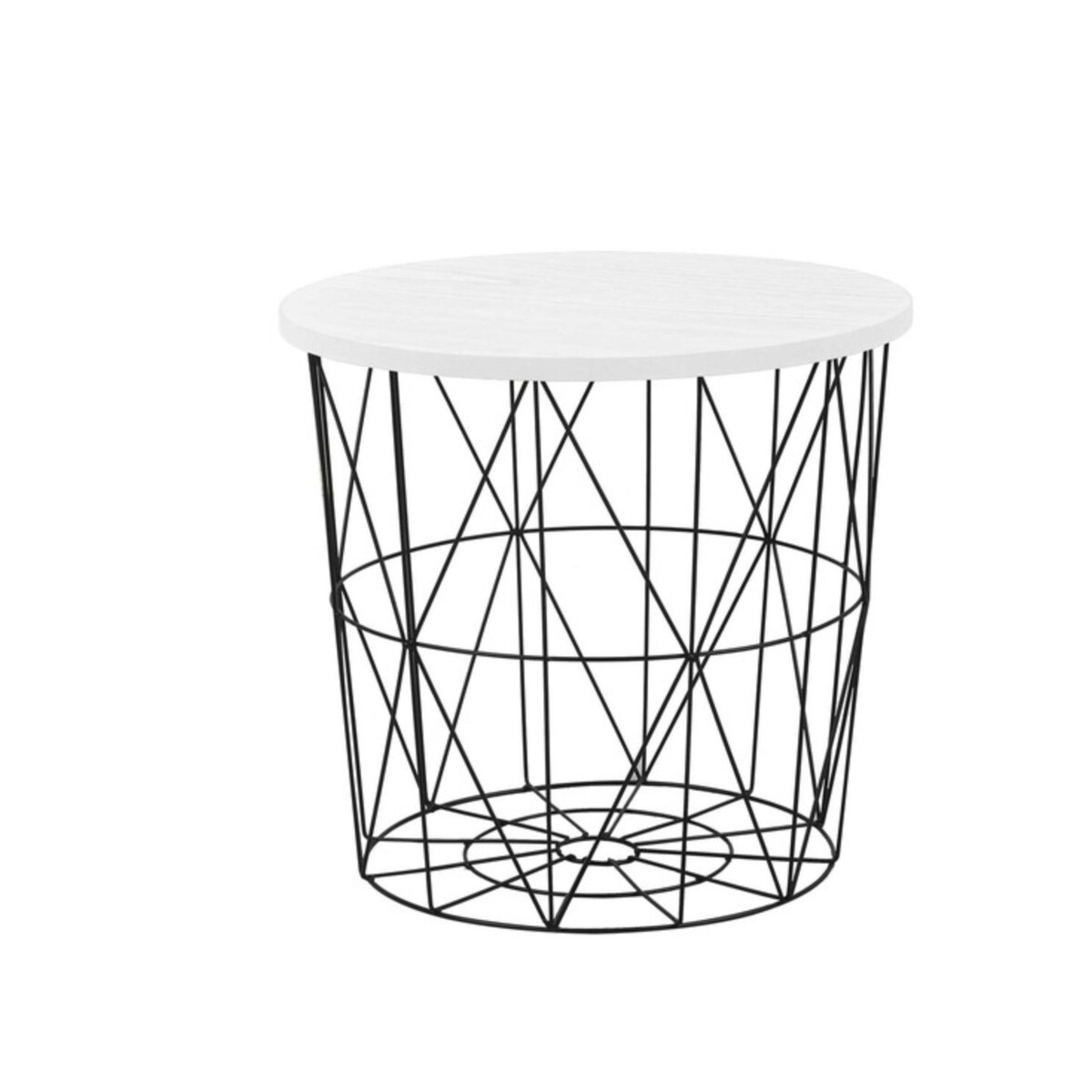 STOLIK KAWOWY Skalba okrągły 41x42 cm CZARNY | BIAŁY