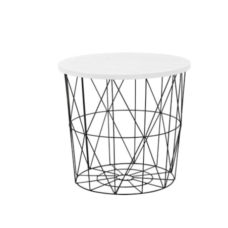 STOLIK KAWOWY Skalba okrągły 41x42 cm CZARNY | BIAŁY