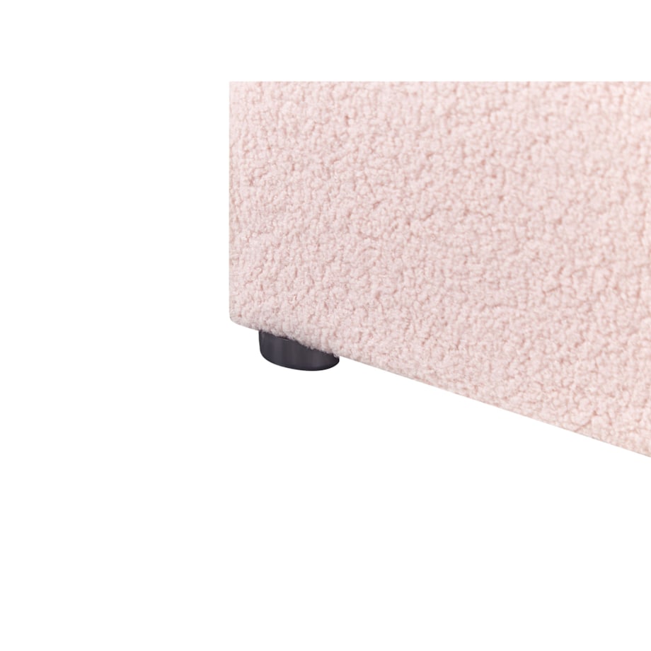 Łóżko z pojemnikiem boucle 90 x 200 cm różowe DINAN