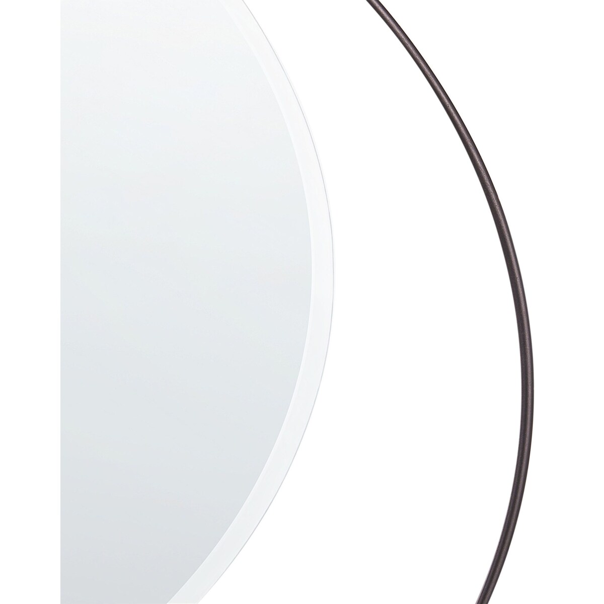 Metalowe okrągłe lustro ścienne ø 50 cm czarne AGDE