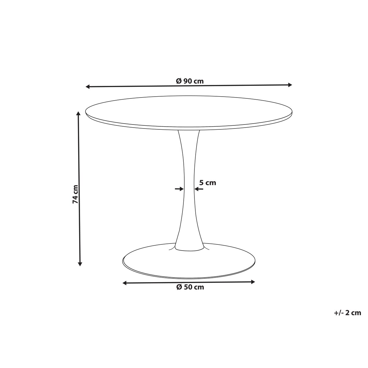 Stół do jadalni BOCA Czarny marmur 90 cm 90 cm
