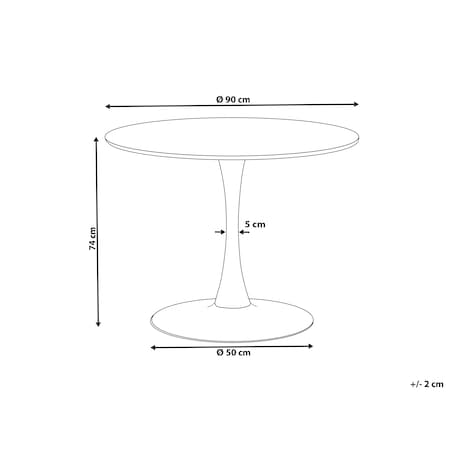 Stół do jadalni BOCA Czarny marmur 90 cm 90 cm