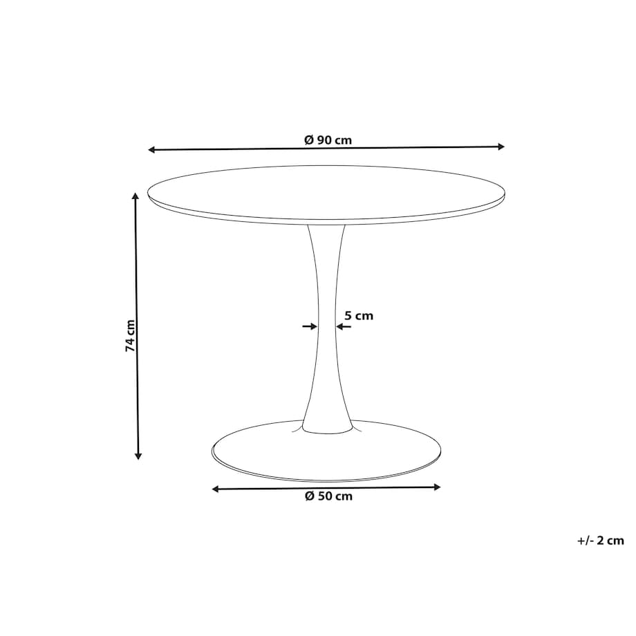 Stół do jadalni BOCA Czarny marmur 90 cm 90 cm