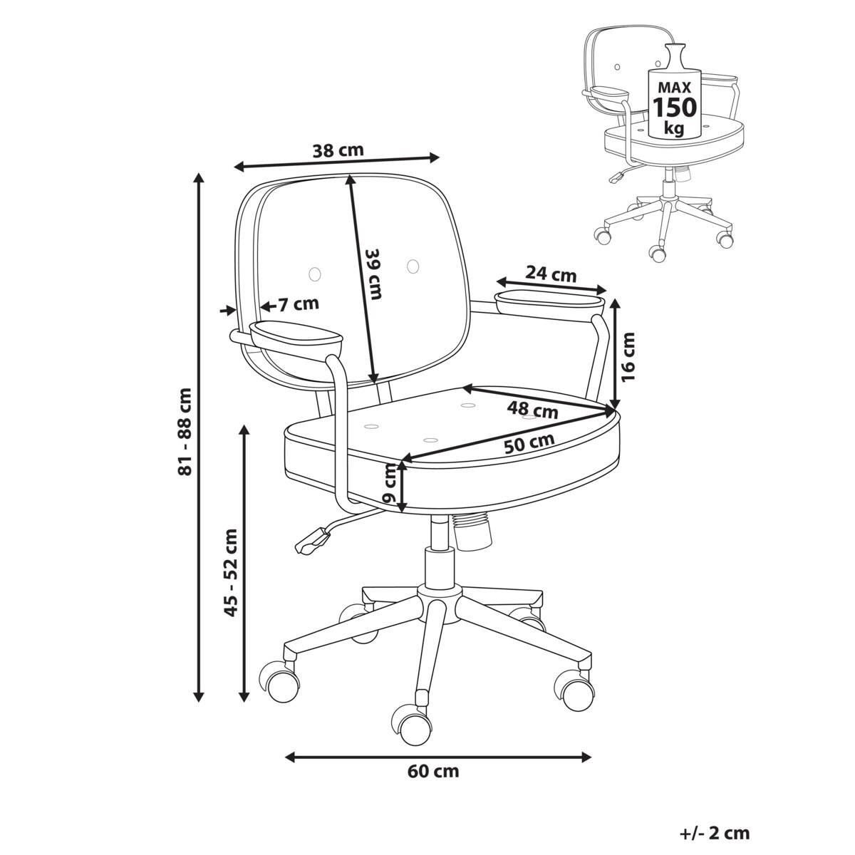 Krzesło obrotowe PARAMUS Ekoskóra Beżowy