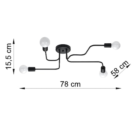 Żyrandol VECTOR 4 czarny