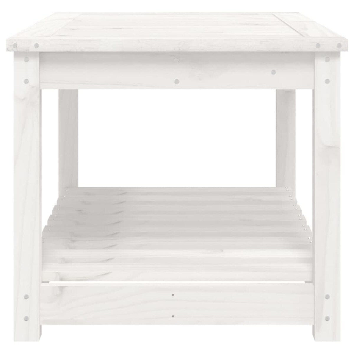 vidaXL Stolik ogrodowy, biały, 82,5x50,5x45 cm, lite drewno sosnowe