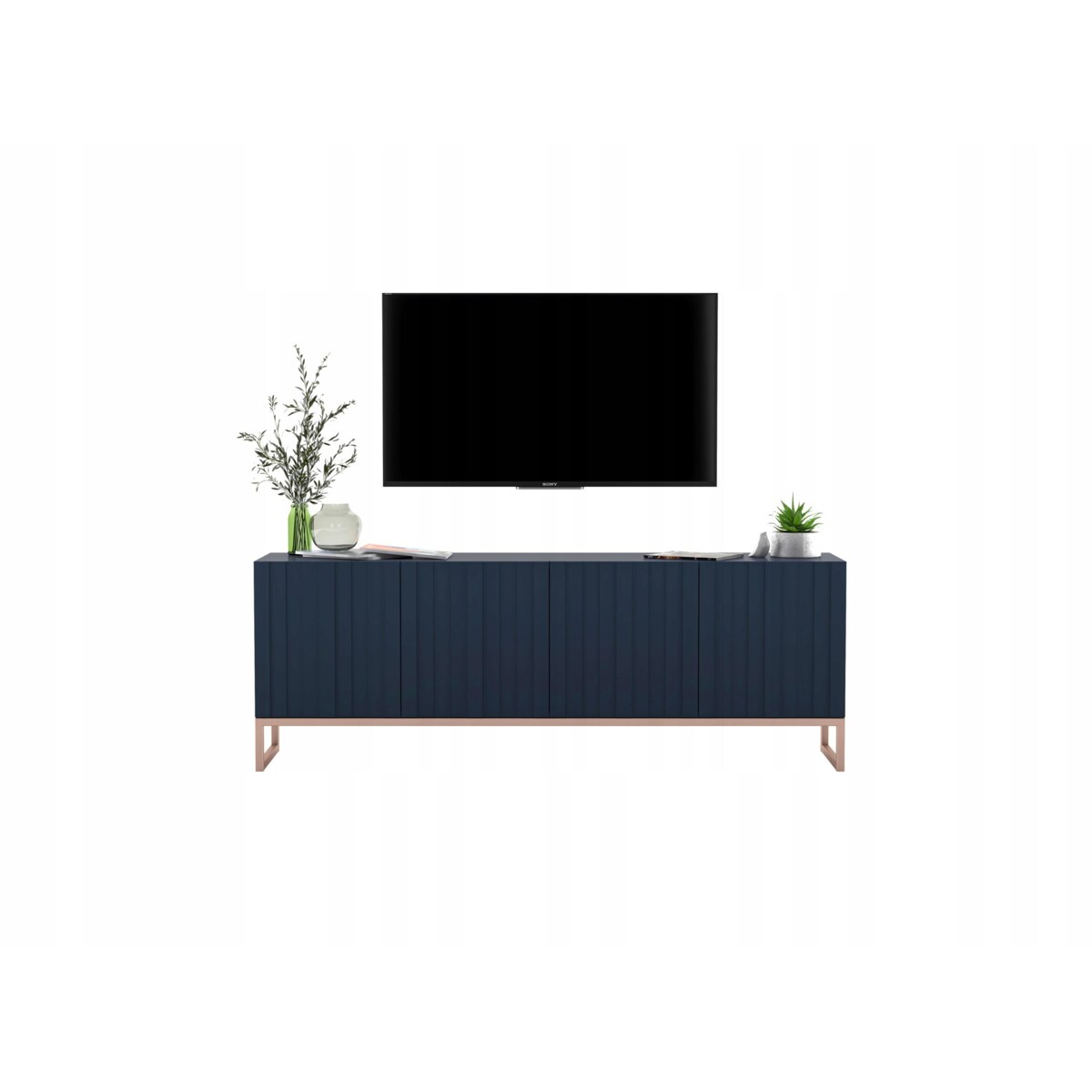 Szafka RTV Glamour Nowoczesna Komoda RTV Granatowy Mat 150 cm