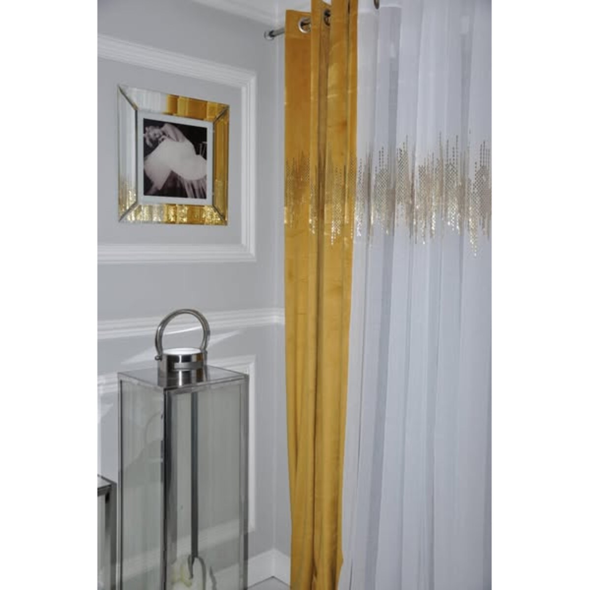 zasłona welurowa ecg gold 140x250 cm musztardowy