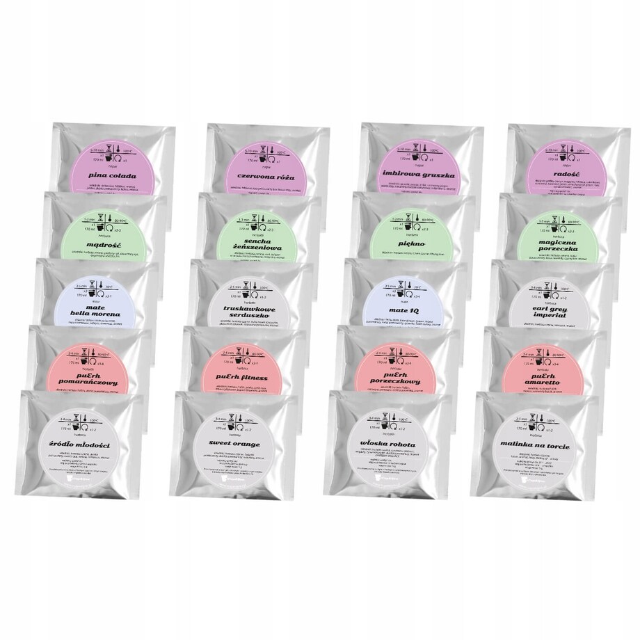 Drewniana solidna herbaciarka - zestaw 60szt różnych herbat sypanych liściastych w saszetkach - na prezent upominek dla kobiety faceta mamy taty babci dziadka