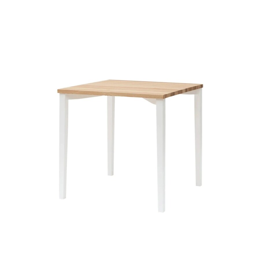 Stół drewniany TRIVENTI 80x80 jesion/biały