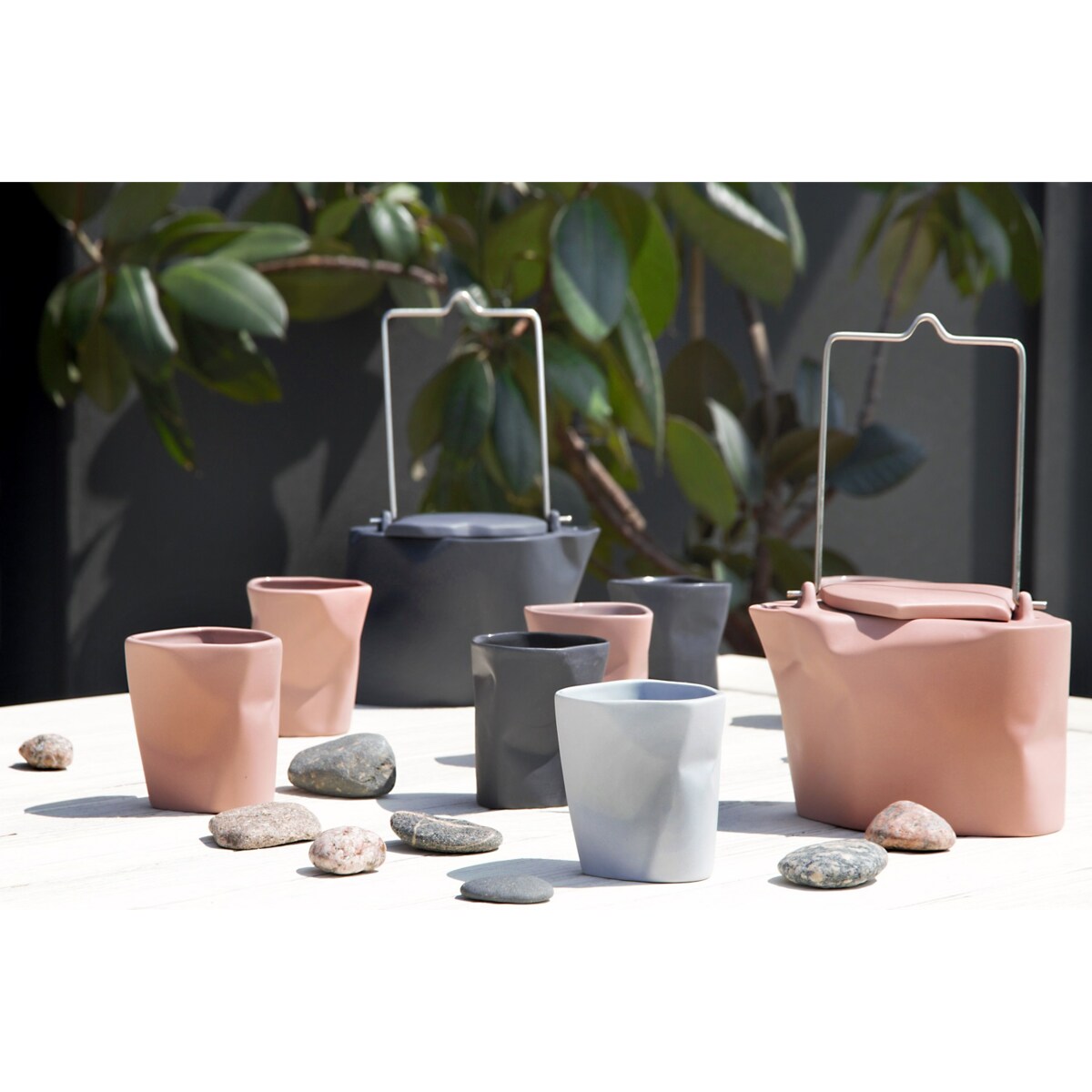 Zestaw do herbaty Pogięty różowy CD23