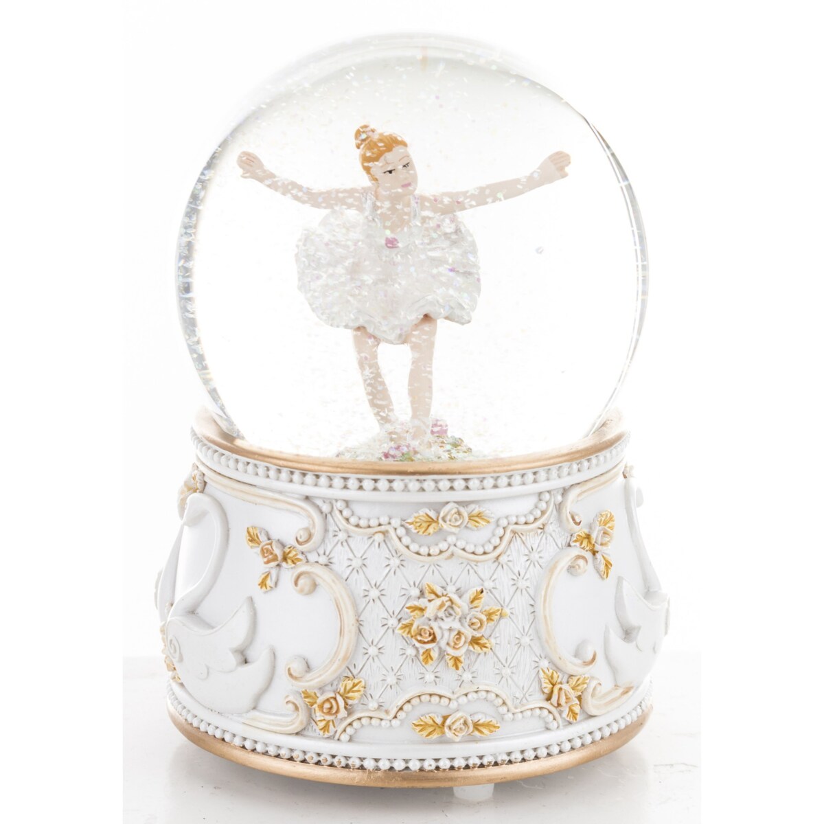 Szklana kula śnieżna z pozytywką 16x11x11 cm BALLERINA