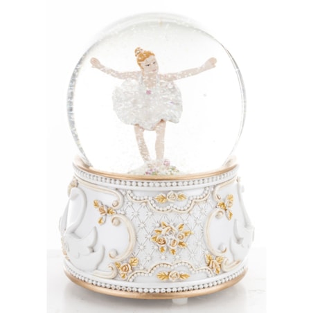 Szklana kula śnieżna z pozytywką 16x11x11 cm BALLERINA