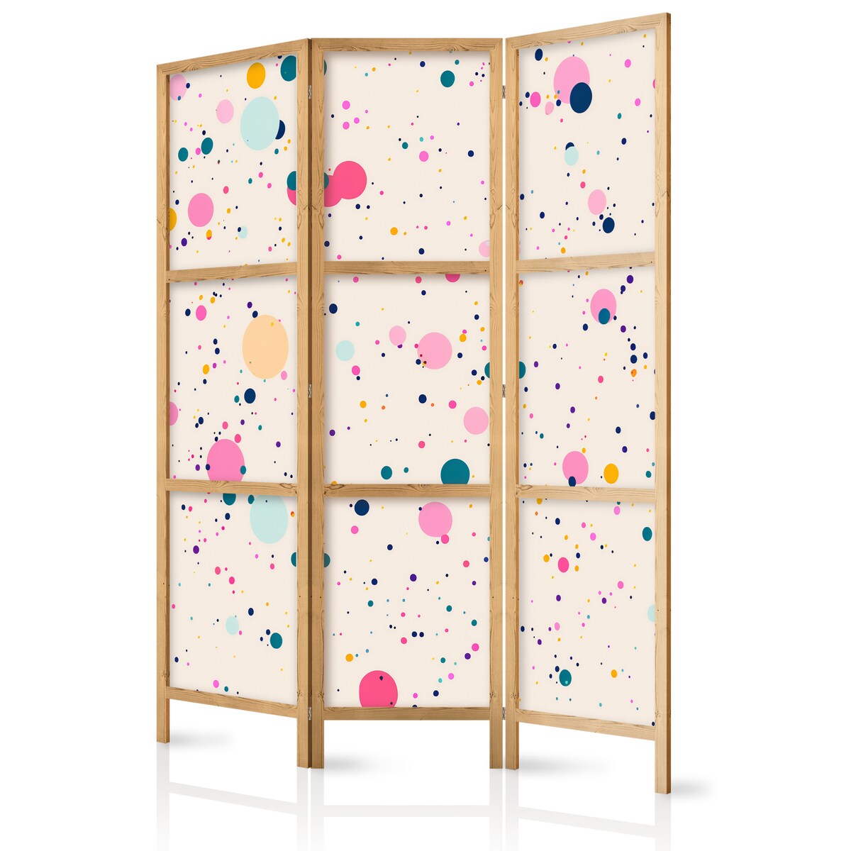 Parawan Japoński 3-panelowy Plamki I Kleksy 135x172cm