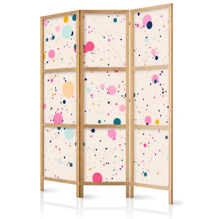 Parawan Japoński 3-panelowy Plamki I Kleksy 135x172cm