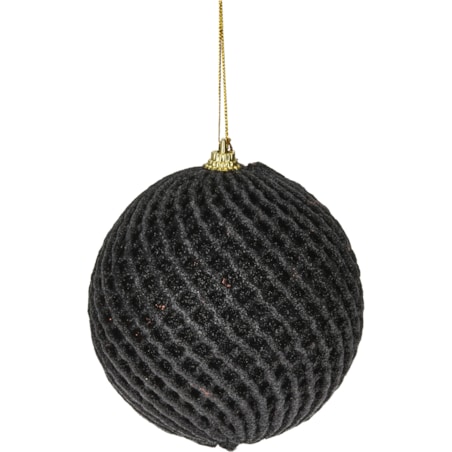 BOMBKA ŚWIĄTECZNA Z BROKATEM 120MM CZARN